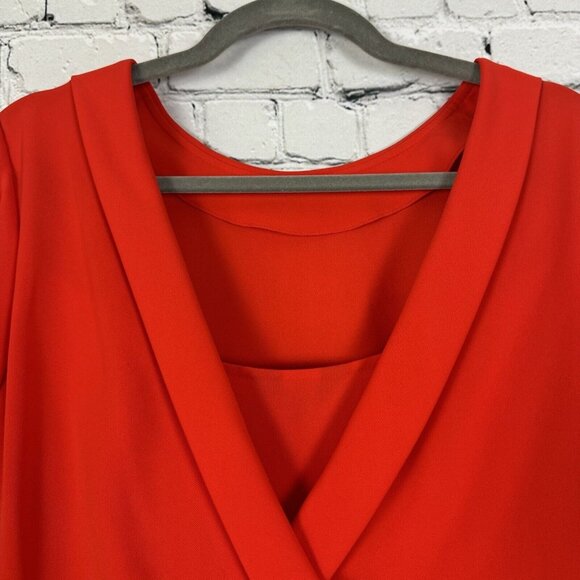 NWT Ted Baker Mertica Romper Shorts Women 0 US Size 0-2 Coral Red 3/4 Sleeves - Picture 10 of 11